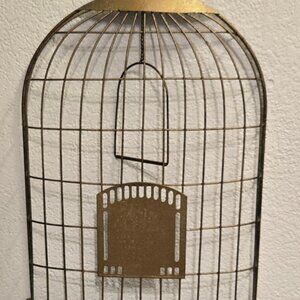 DAYSPRING Decorating Hanging Iron Metal Gold Brushed Birdcage NWOT